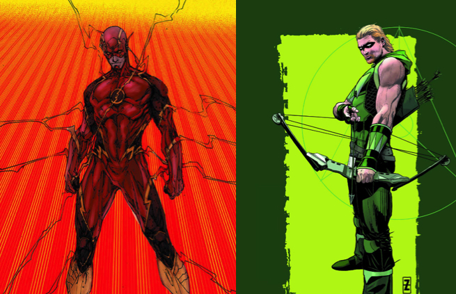 Green-Arrow-and-Flash-costume-changes